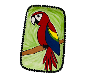 Boulder Scarlet Macaw Plate