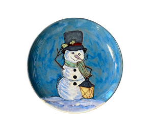 Boulder Rustic Glazed Snowman