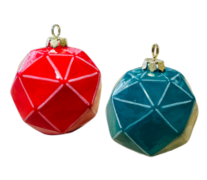 Boulder Jewel Toned Faceted Ornament